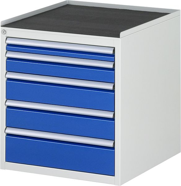 Armoire à tiroirs RAU série 7000, L580xP650xH645mm, tiroirs : 1xH60, 1xH90, 2xH120, 1xH150mm, support métallique, 03-L3.11A-MT.11