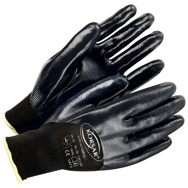 Huile Korsar Kori-Nit Pro noire, paquet de 12 paires, taille: 9, 1351361009