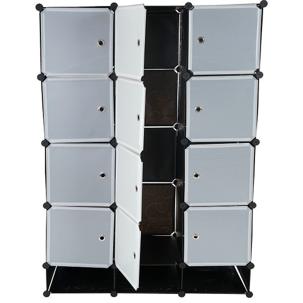Système d'étagères Mendler Sydney T306, armoire à étagères enfichables, 8 boîtes chacune 37x37x47cm noir, 37019
