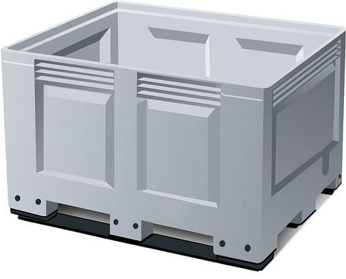 Caisse-palette DENIOS PB 8-K en plastique, avec 3 glissières, volume de 535 litres, 117-883