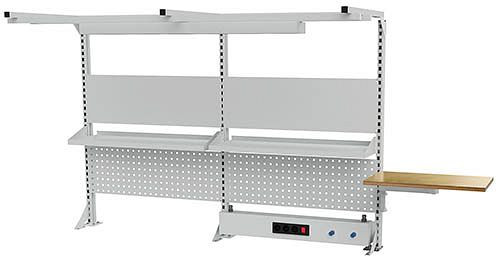 Structure multiparoi Bedrunka+Hirth largeur 2000, 1x canal d'énergie, 2x paroi magnétique, 2x paroi perforée, 2x étagère, 1x bras pivotant, 2000 x 1250 mm, 03.900.20.21-1