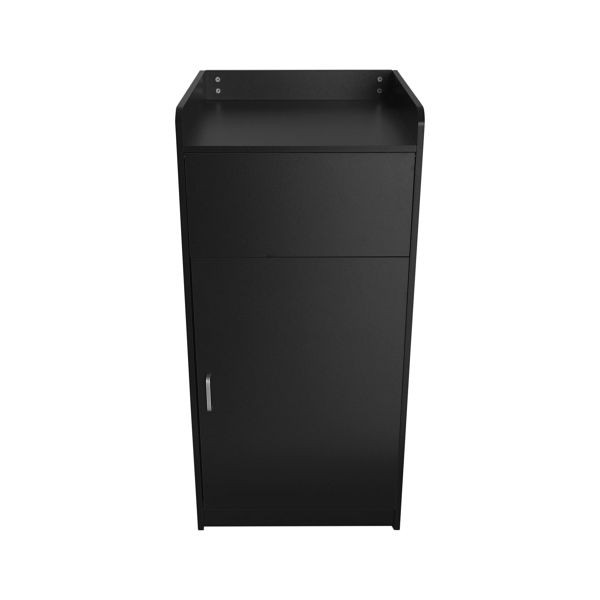 Monster Poubelle et plateau en bois Noir 29855