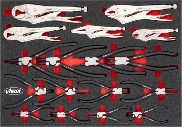 Jeu de pinces VIGOR, nombre d'outils : 17, V6816N