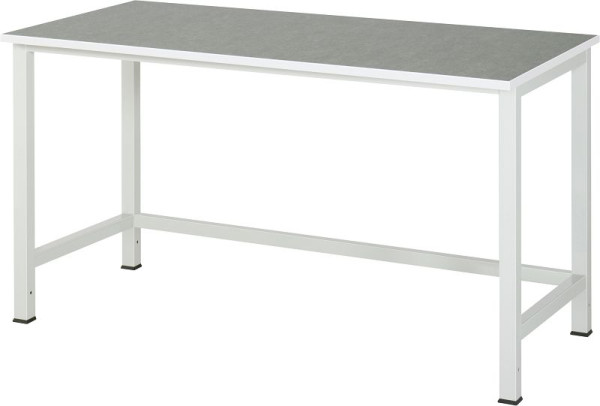 Table de travail RAU série 900, revêtement marbré universel/linoléum, 1500x825x800 mm, 03-900-1-L25-15.12