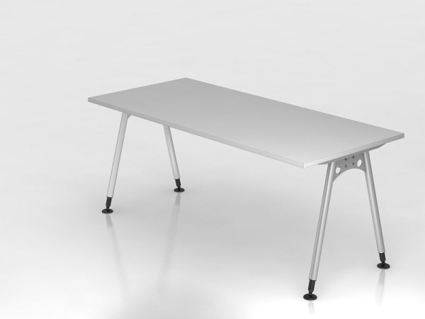 Bureau Hammerbacher pied A 180x80cm gris, forme rectangulaire, VAS19/5/S
