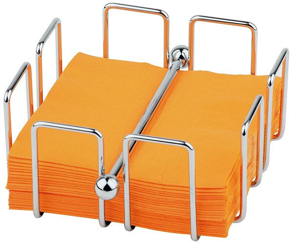 APS Porte-serviettes -BAR-, 14 x 14 cm, hauteur : 6,5 cm, métal chromé, pour environ 50 serviettes cocktail, poids compris, 11762