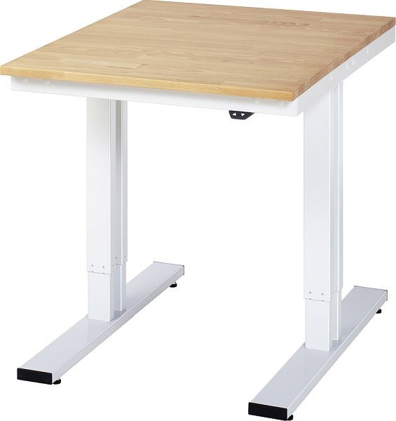Table de travail RAU série adlatus 300 (réglable électriquement en hauteur), plateau en hêtre massif, 750x720-1120x1000 mm, 08-WT-075-100-B
