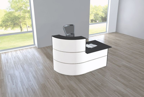 Kerkmann comptoir Cento 2, L 1800 x P 950 x H 1100 mm, blanc/anthracite, 21385110
