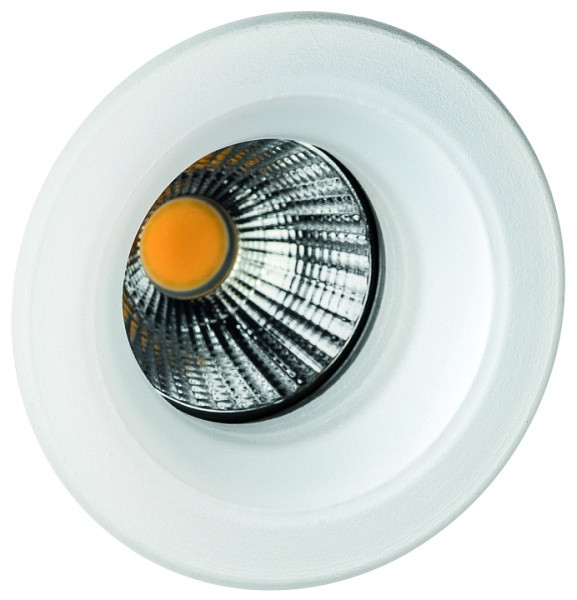 rutec Projekt HYELLE COB LED - spot encastrable en verre rigide, rond, 350mA, 8W, IP20, 4000K, CRI80 - blanc - mat, PEG850NWOK