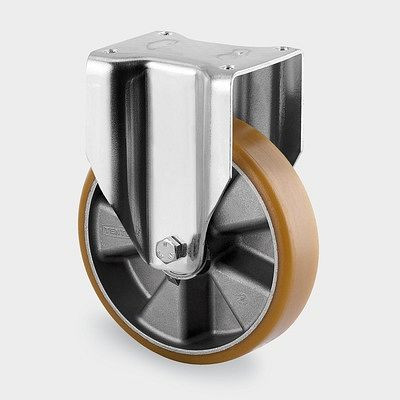 Roulette fixe TENTE-ROLLEN, roue Ø 160 mm, capacité de charge 800 kg, hauteur de construction 200 mm, A 92 Shore, 4688ITP160P63 Plat