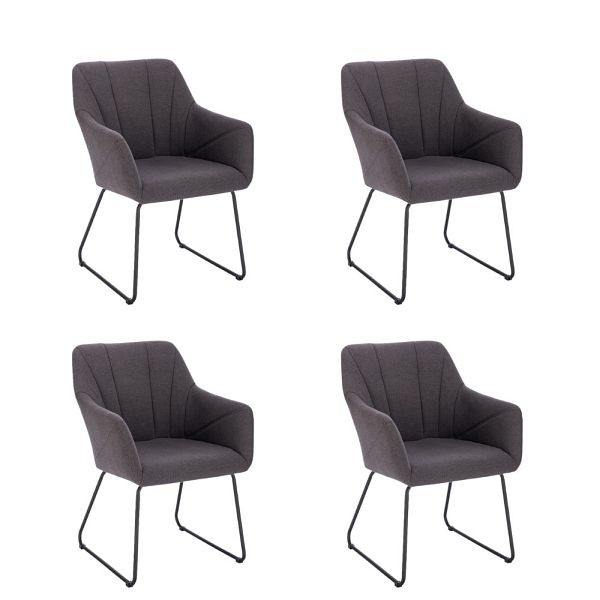 HOME DELUXE lot de 4 chaises avec accoudoirs PAKU – tissu anthracite, 50881