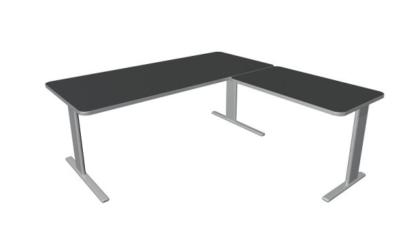 Bureau Kerkmann Unic L 1800 x P 800 x H 750 mm, élément complémentaire 1000 x 600 mm, anthracite, 11334613