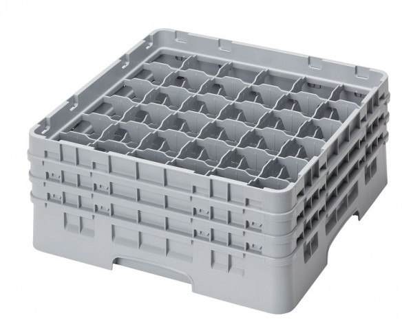 Panier de lavage Cambro 36 compartiments Camrack®, 17,4 cm, gris doux, 3 pièces, 36S638151