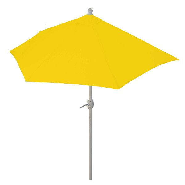 Parasol Mendler semi-circulaire Parla, demi-parasol balcon parasol, UV 50+ polyester/aluminium 3kg, 270cm jaune sans support, 97729