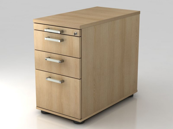 Conteneur sur pied Hammerbacher 80cm, 2 tiroirs, 1 HR, serrure, poignée en chêne chromé, 42,8x72-76x80 cm, 1/3/3/6 HE, VSC40/E/E/CE