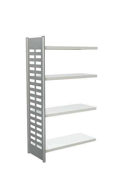 Étagère design Kerkmann M2, L 1000 x P 400 x H 1800 mm, aluminium argent/gris clair, 51580211