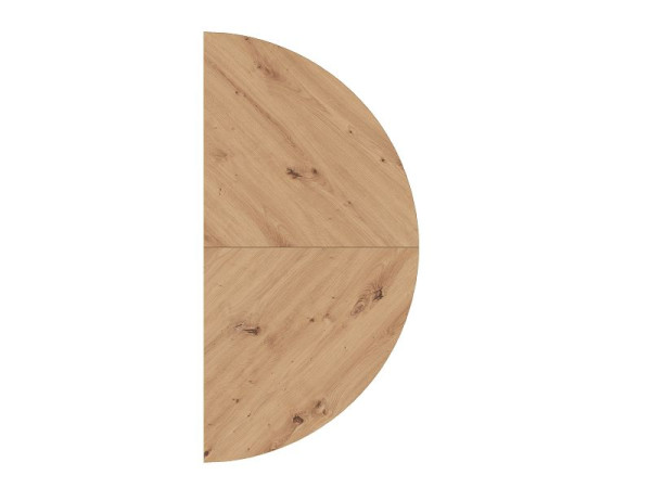 Table d'appoint Hammerbacher 2xquart de cercle HA160, 160 x 80 cm, plateau : chêne noueux, épaisseur 25 mm, table d'appoint avec pied de support en graphite, hauteur de travail 68-76 cm, VHA160/R/G