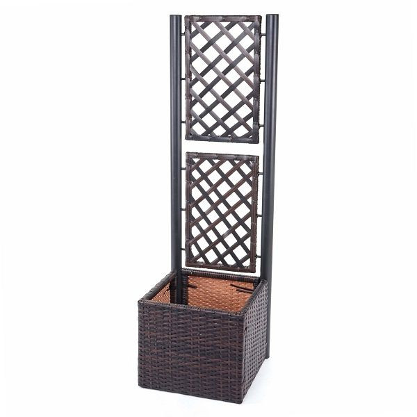 Treillis en rotin synthétique Mendler HWC-D76, treillis pour jardinière, 142x43x43cm, marron, 64274