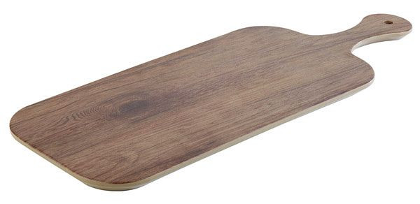 Plateau APS -OAK-, 40 x 20 cm, hauteur : 1,5 cm, mélamine, aspect chêne, surface texturée, poignée : 13 cm, 84178