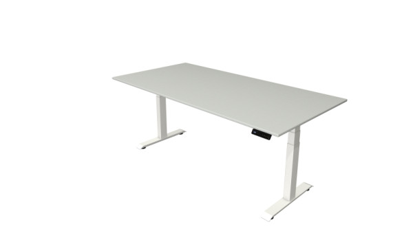 Kerkmann table debout/assise Move 4 nouveau 200 x 100 cm cadre blanc, plateau gris clair, 10090911