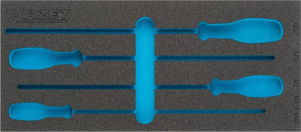 Insert en mousse souple à 2 composants Hazet, pour 163-380/4, dimensions / longueur : 392 mm x 172 mm Taille du système d'organisation : 1/3+ (172 x 392 mm), 163-380L