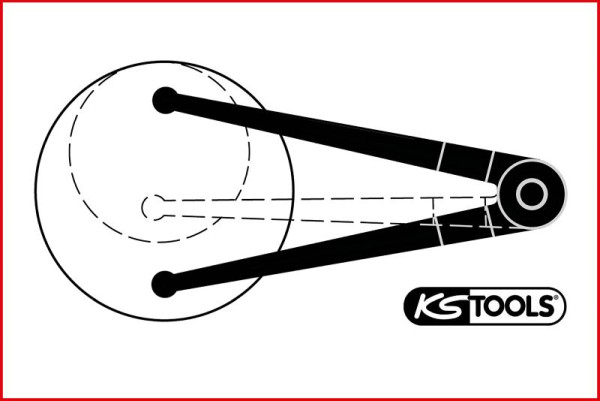 KS Tools clé plate diamètre 14 - 100 mm avec tenon diamètre 5,0 mm, 150.2407