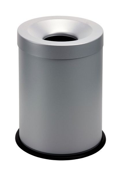 Orgavente GRISU, poubelle de sécurité en acier revêtu par poudre de couleur grise, H x Ø 330x266 mm, 15L, 770002