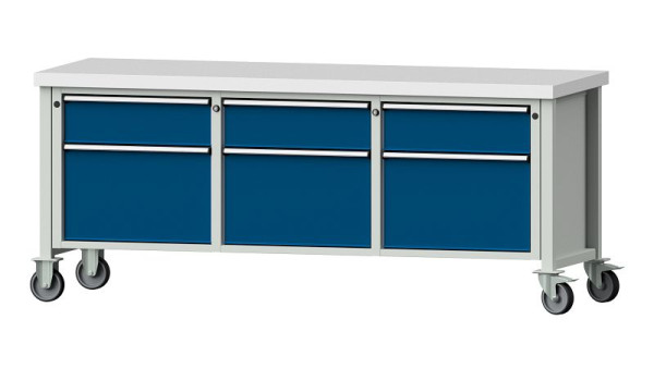 Établis ANKE Établi en caisson, modèle 223 V, 2000 x 700 x 850 mm, RAL 7035/5010, KSP 50 mm, 306.162