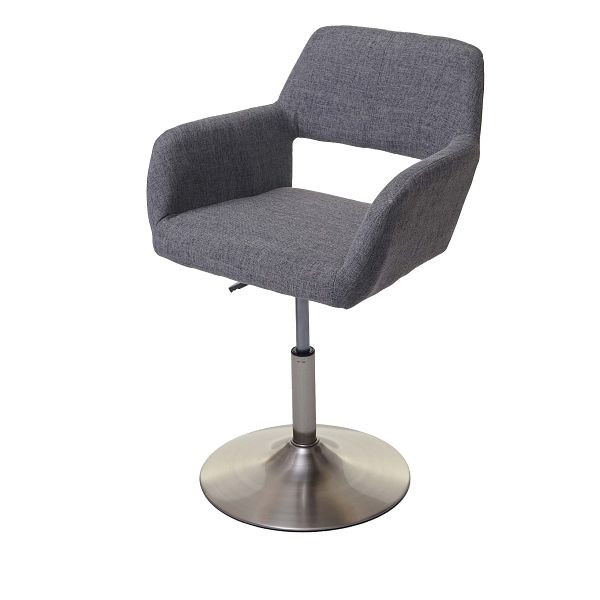 Chaise de salle à manger Mendler HWC-A50 III, chaise de cuisine, années 50 rétro, tissu/textile, gris, pied brossé, 63961