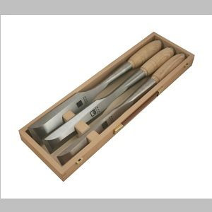 MHG Timber Tools - Ensemble dans une boîte en bois, contenu: 1 &quot;, 1 1/2&quot;, 2 &quot;, bord droit, taille: 3 pièces, TI13103.03