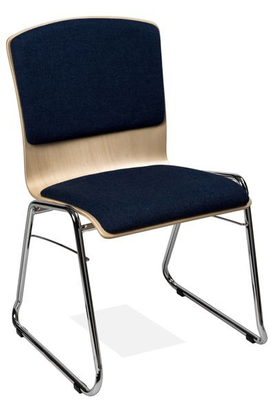Chaise empilable Kaiser KS32-N3SRP2, forme : N3, structure luge, rembourrage assise et dossier, UE : 6 pièces, KS32-N3SRP2