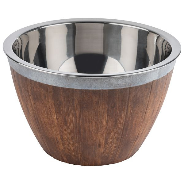 Fût APS, 2 parties, Ø 26 x 16 cm, ensemble composé de : fond / bol, Ø 25 x 16 cm, 4,5 litres, mélamine, Ø 26 x 9 cm, 3 litres, acier inoxydable 18/8, 85250