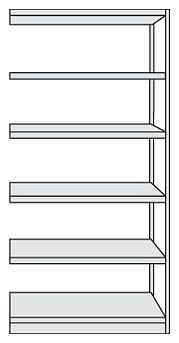 Kerkmann étagère de bureau complète Progress 500, L 960 x P 300 x H 1900 mm, gris clair, 50945011