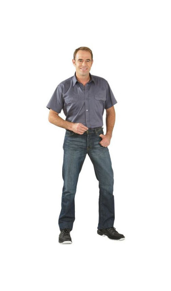 Planam shirts chemise sergé manches 1/4, gris, taille 45/46, 0405045