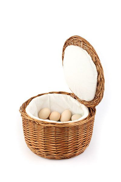Corbeille à œufs APS, Ø 26 cm, hauteur : 17 cm, solide en osier, pour environ 20 œufs, 30299