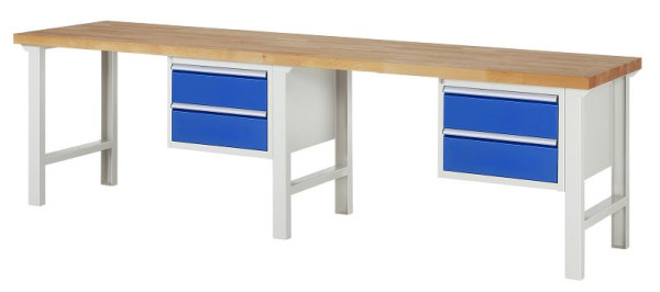 Etabli RAU série 7000 - conception modulaire, conteneur de sous-structure (2x tiroir), 3000x840x700 mm, 03-7125A1-307B4S.11