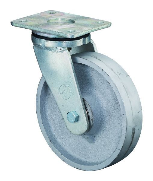 Roues BS Roulette robuste, largeur de roue 54 mm, Ø roue 250 mm, capacité de charge 1400 kg, bande de roulement coulée, corps de roue coulé, roulements à billes, RR100.C81.250