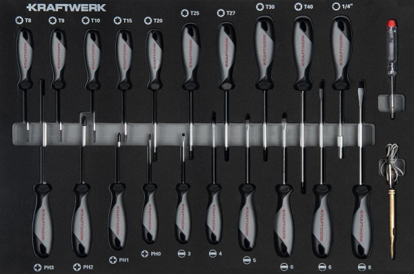 Plateau de tournevis Kraftwerk BASIC LINE EVA, 60x40 cm, 22 pièces, 105.102.013