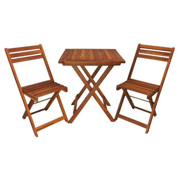 Ensemble de balcon Metra, table avec 2 chaises, marron, ensemble bistro, 10388