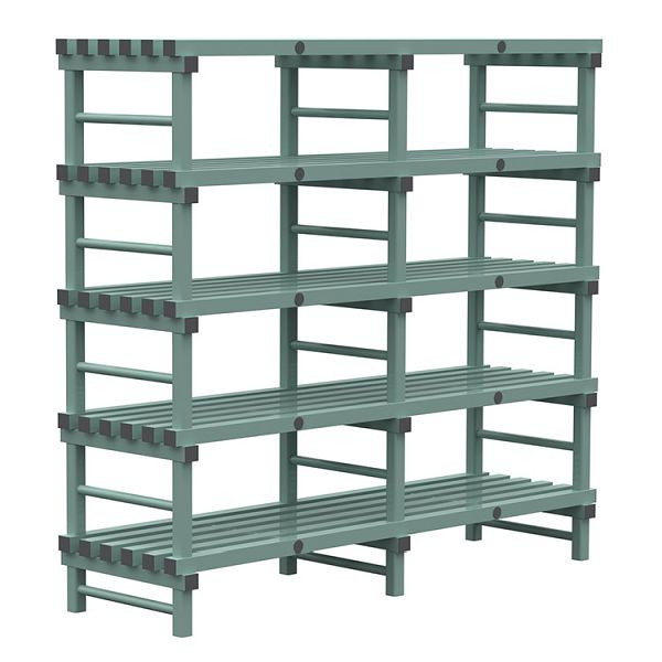 Etagère Euro REA 2000x600x1850mm, 5 montants au pas de 350mm, 308.195