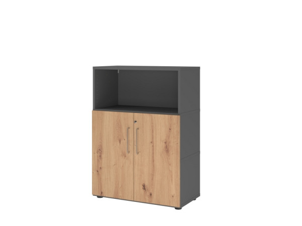 Étagère/portes Hammerbacher, 3OH, graphite/chêne astre, VFW38T2KG/G/R/BS