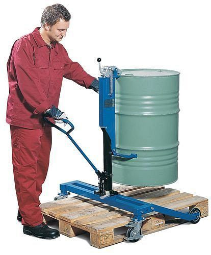 Lève-fût DENIOS RT en acier, peint, pour fûts en acier de 200 litres, 227-162