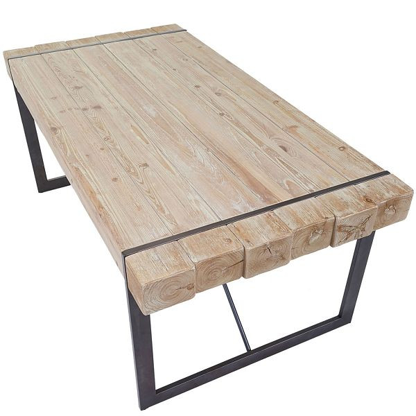 Table de salle à manger Mendler HWC-A15, table à manger, bois de sapin massif rustique, couleur naturelle 80x160x90cm, 56894