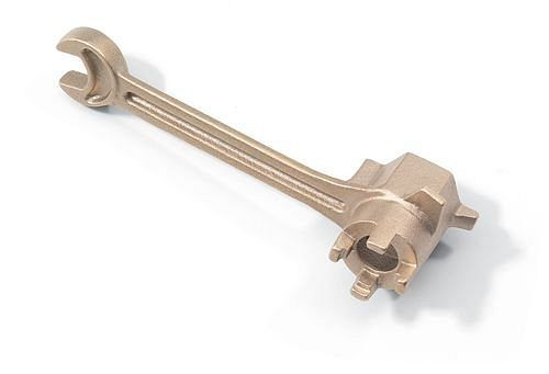 Clé à douille multifonction DENIOS en laiton, pour bonde et comme clé à fourche, 210-012