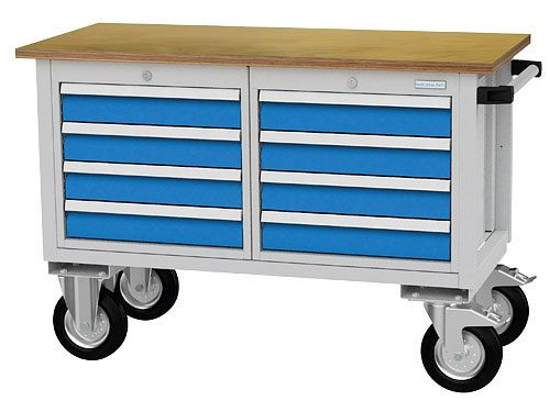 Établi mobile Bedrunka+Hirth, profondeur 540 mm, R 18-24, nombre de tiroirs : 8, dimensions en mm (LxPxH) : 1200 x 540 x 820, 04.12.93