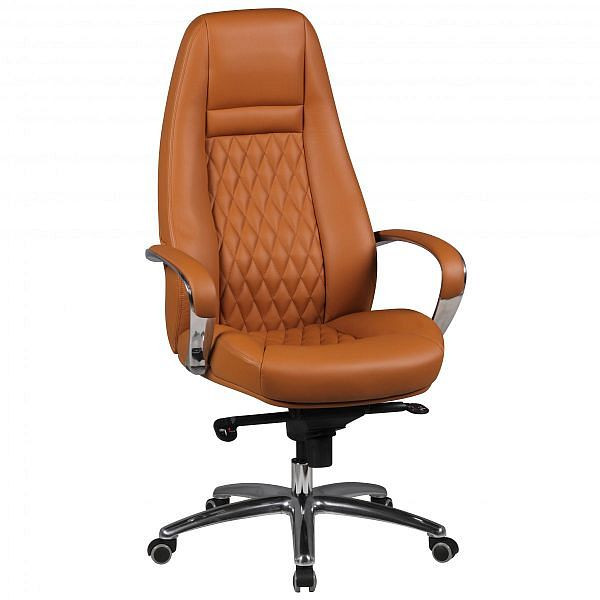 Amstyle Chaise de Bureau Austin Cuir Véritable Caramel, SPM1.299