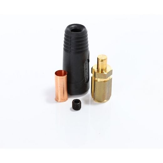 Fiche ELMAG 50/70/95mm² noir, broche Ø 13 mm, rapport cyclique 60% à 500A, raccordement par 2 vis, 56324