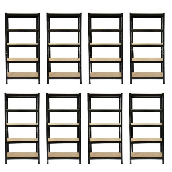Monster Racking T-Rax 75 cm étagère de rangement noir, lot de 8, 10384(8)