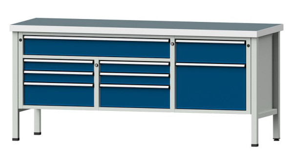 Établis ANKE Établi en caisson, modèle 282 V, 2000 x 700 x 900 mm, RAL 7035/5010, UBP 50 mm, 304.543