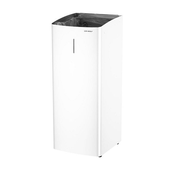 Poubelle Air Wolf, blanche, 50 litres, acier inoxydable, série Alpha, 60-177